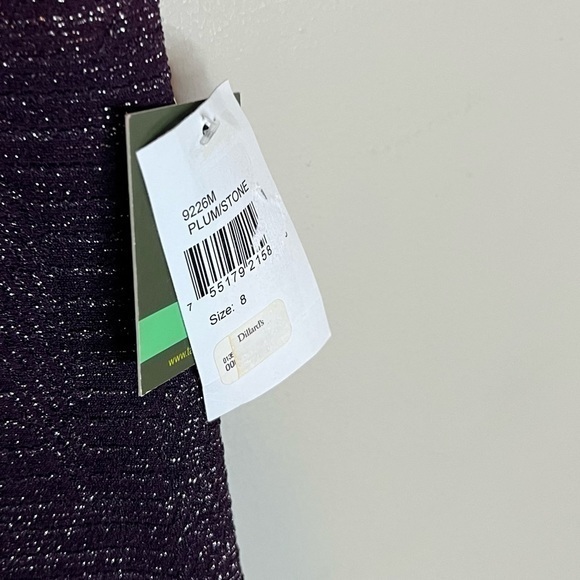 Just Taylor Plum Stone Draped Neck A-line Dress NWT Size 8 - Picture 3 of 6